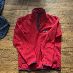 Men's Patagonia red quarter button jacket, size medium